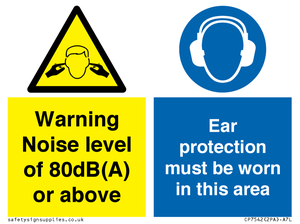 Warning Noise level of 80dB(A) or above. Ear protection must be worn in this area